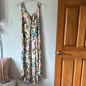 Z Supply Pink and White Sleeveless Maxi Sundress
